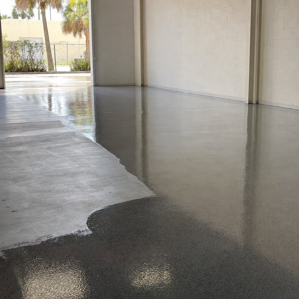 industrial epoxy flooring project in Cape Coral