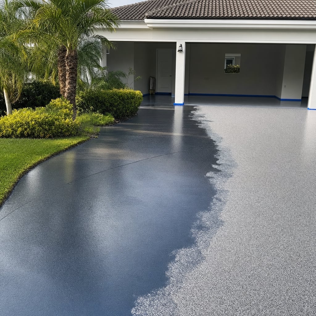 metallic epoxy flooring project in Cape Coral