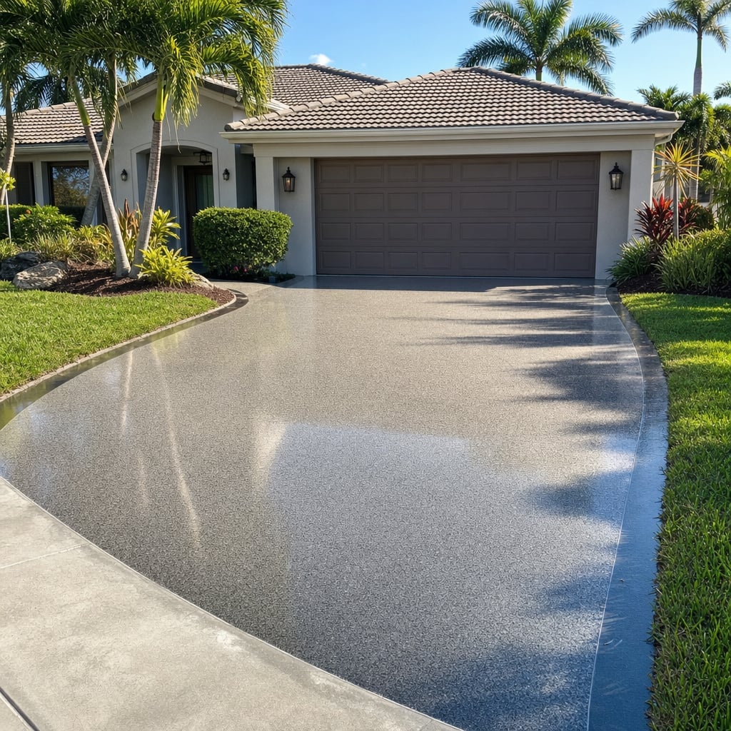 metallic epoxy flooring project in Cape Coral