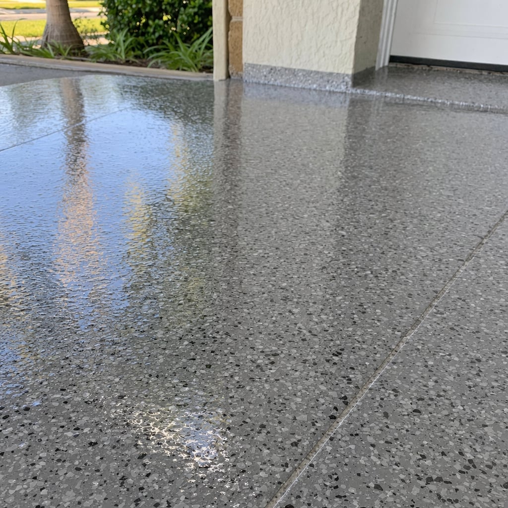 metallic epoxy flooring project in Clermont