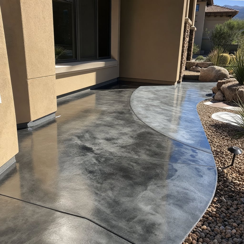 metallic epoxy flooring project in Sacramento