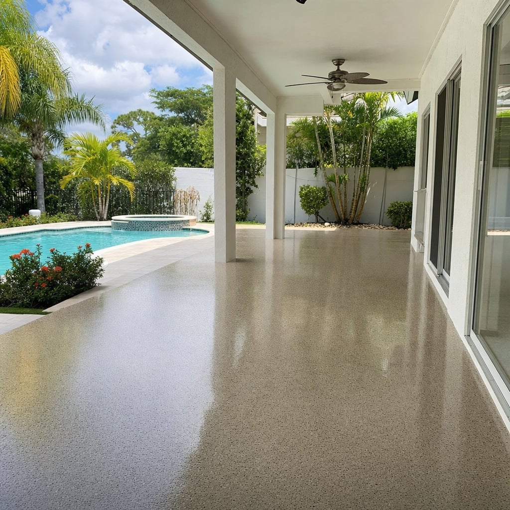 epoxy patio floor project in Cape Coral