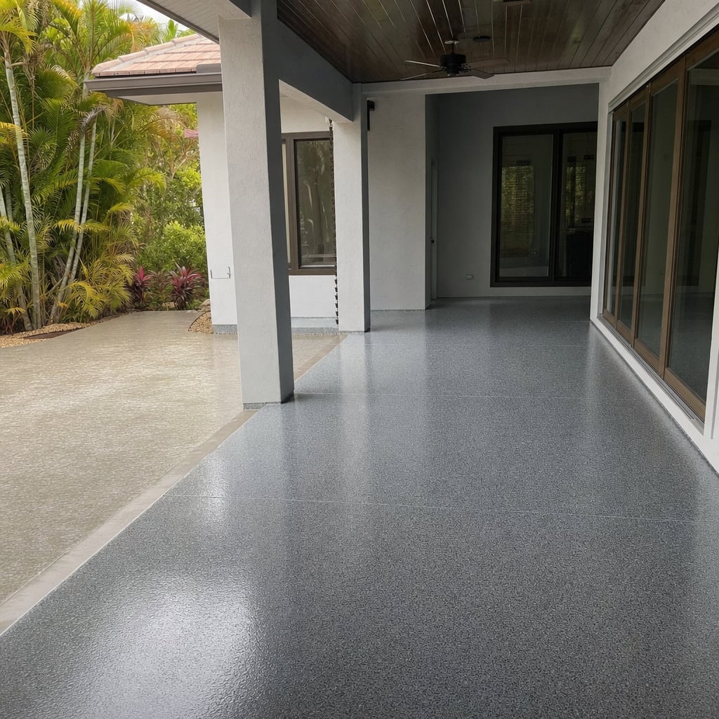 epoxy patio floor project in Fort Myers
