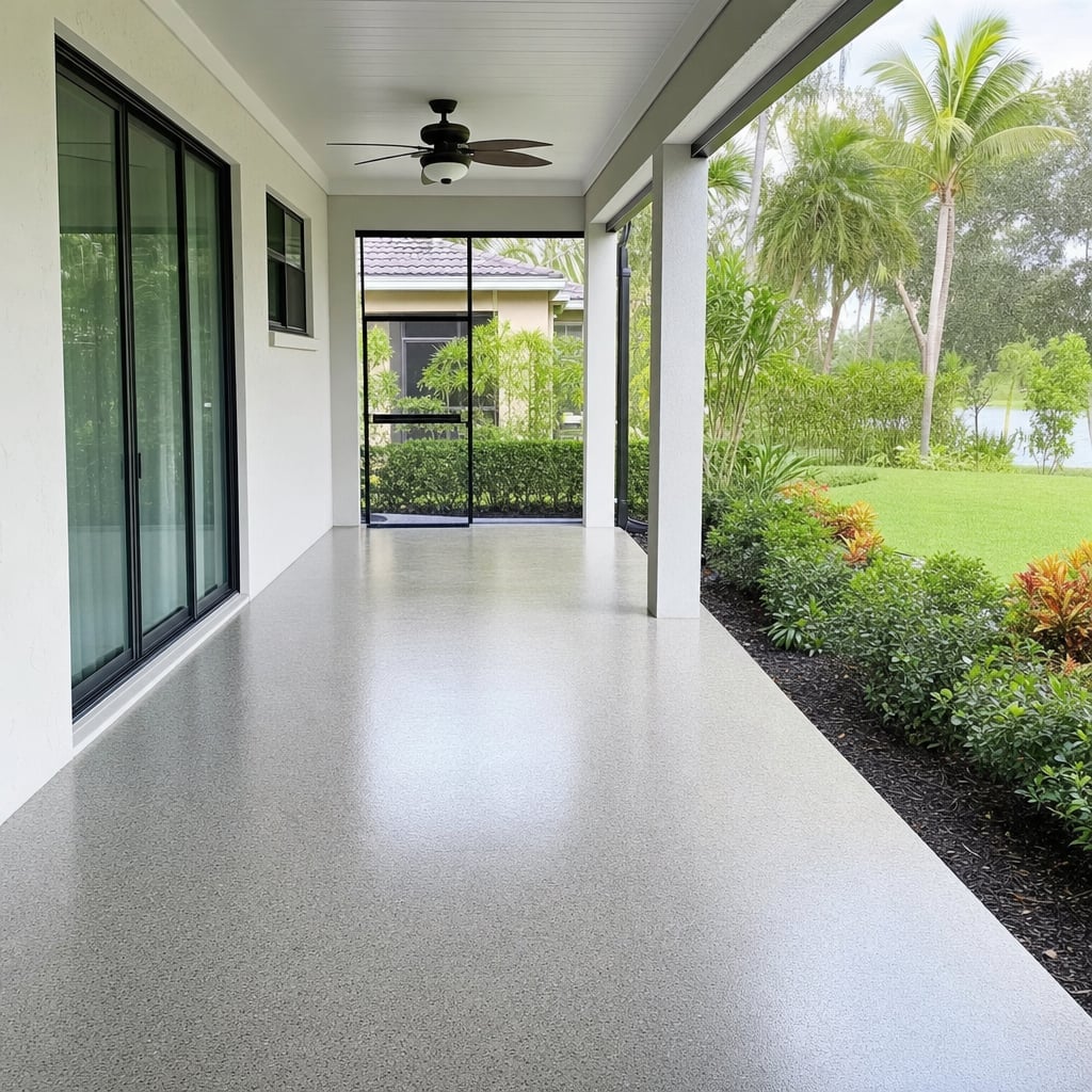 epoxy patio floor project in Ocala