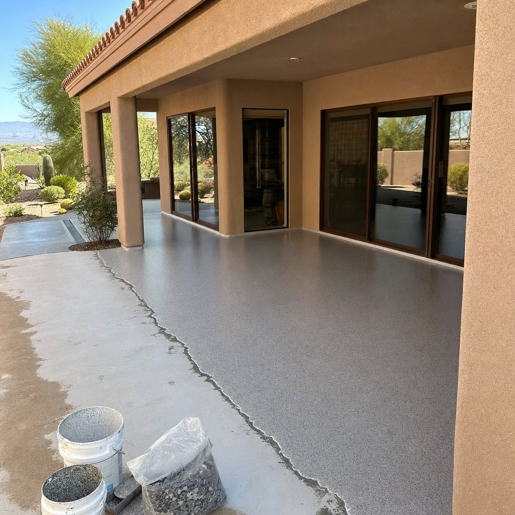 epoxy patio floor project in Sacramento