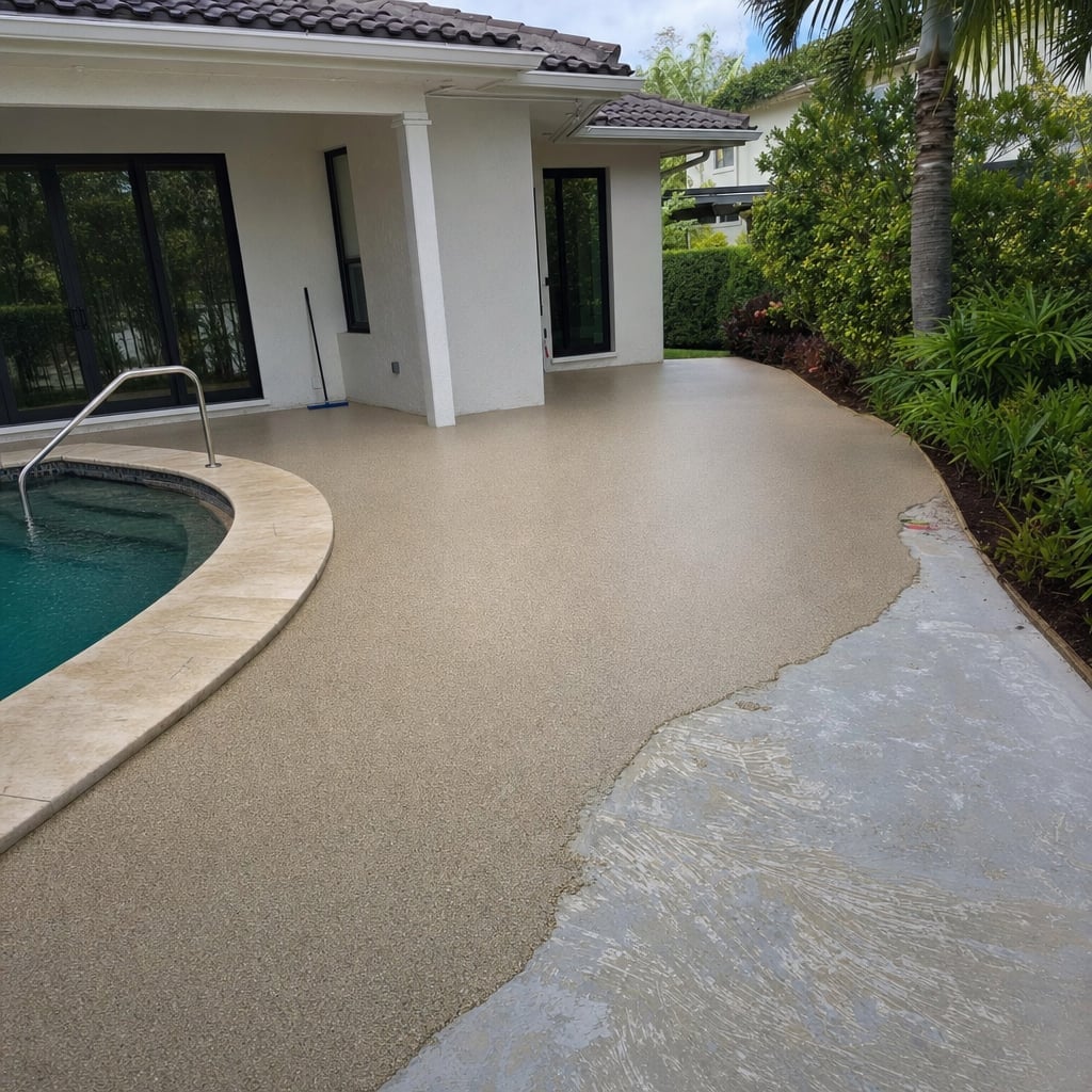 epoxy pool deck project in Ocala