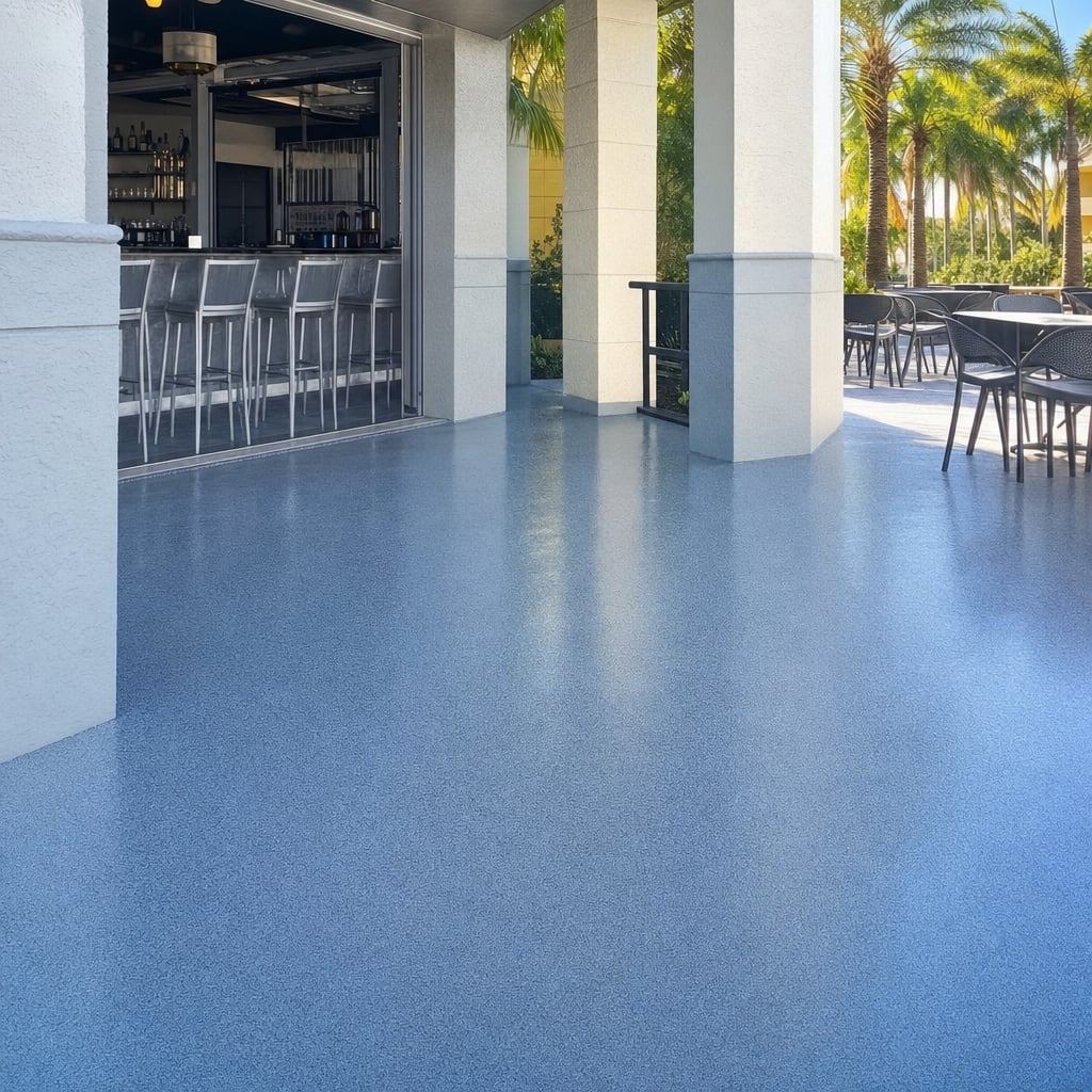 restaurant epoxy flooring project in Clermont