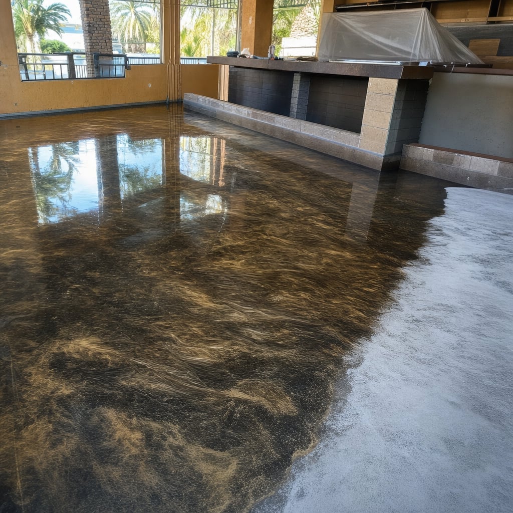 restaurant epoxy flooring project in Ocala