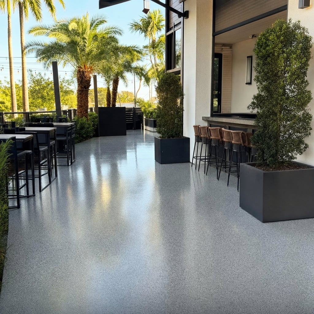 restaurant epoxy flooring project in Ocala