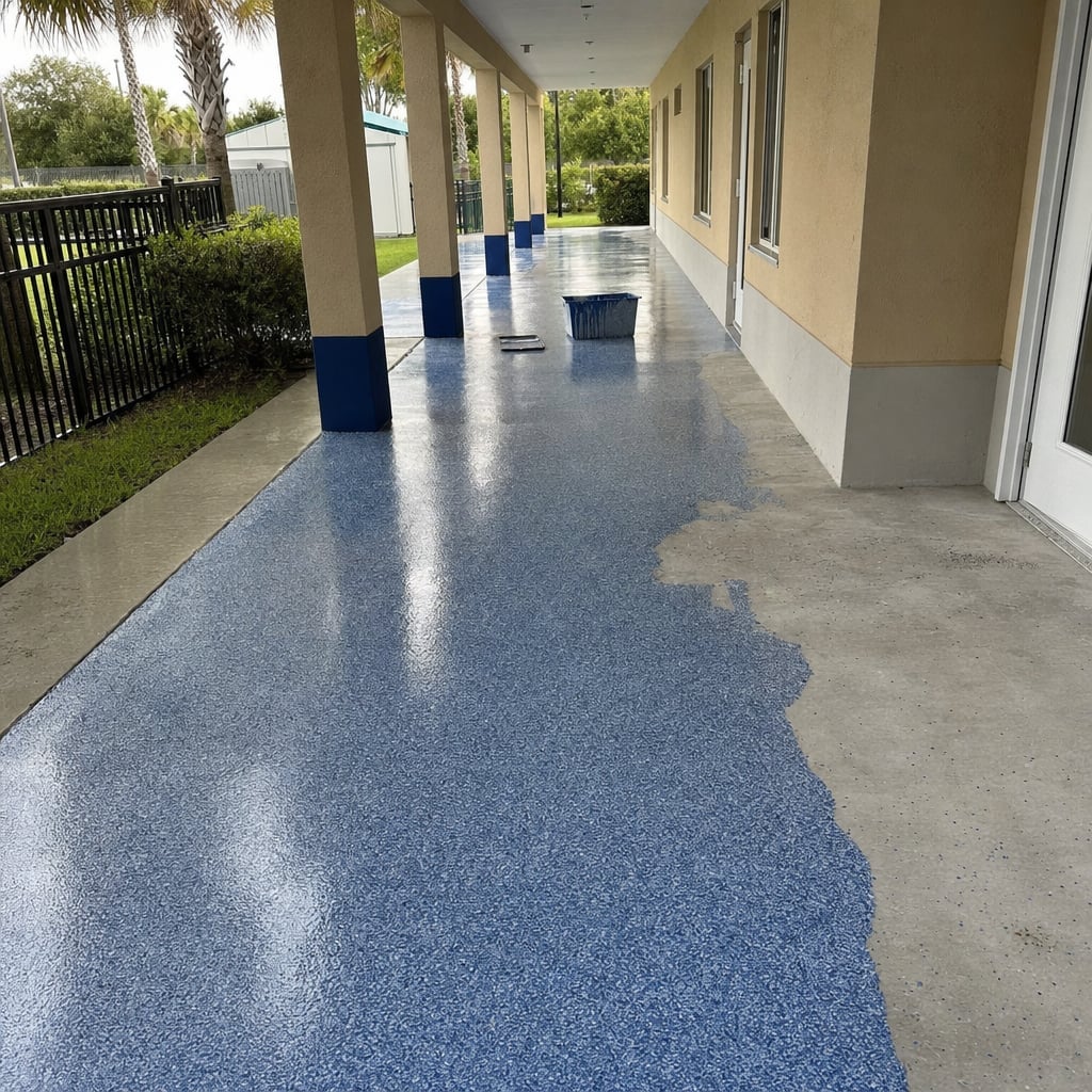 school epoxy flooring project in Ocala