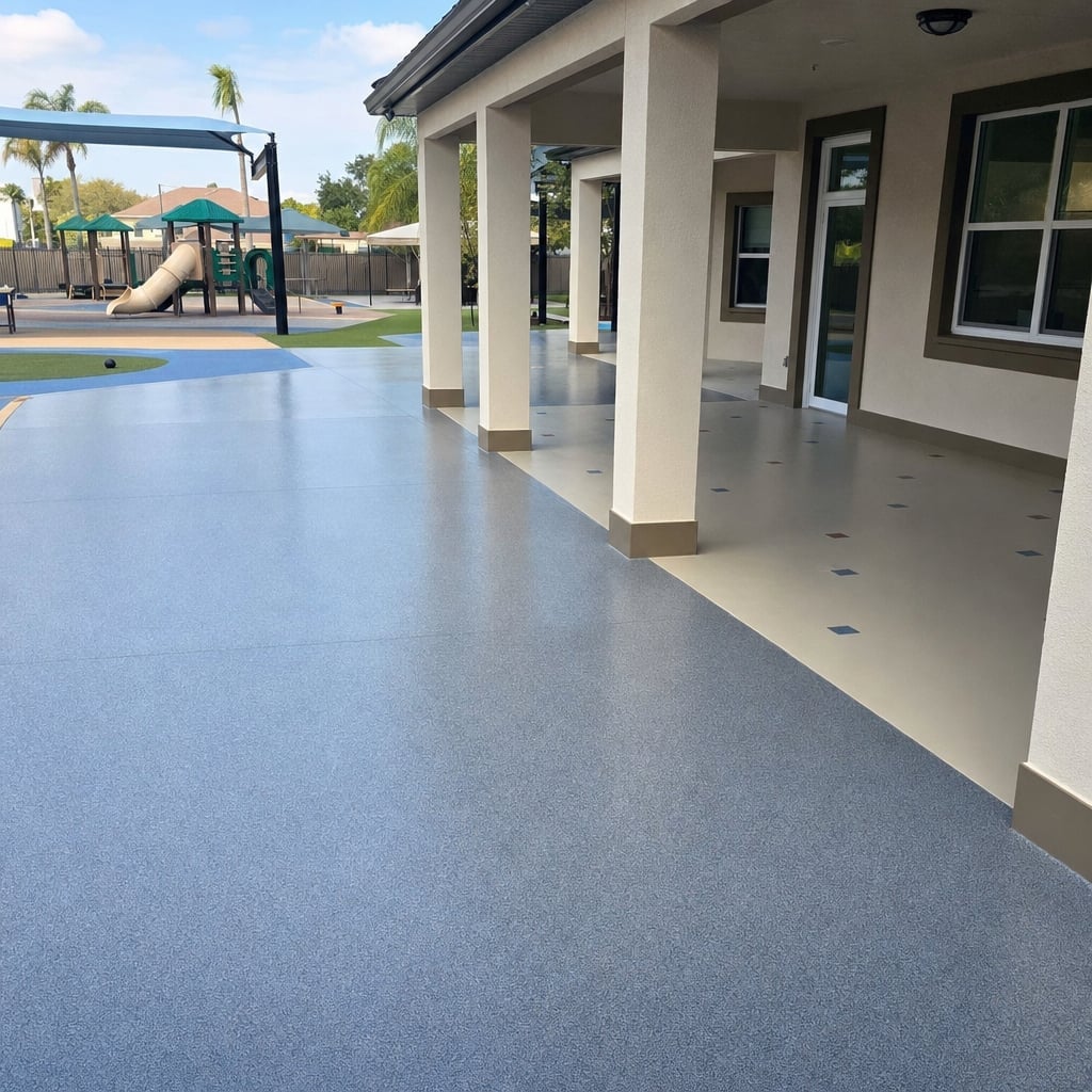 school epoxy flooring project in Ocala
