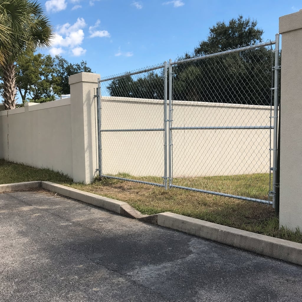 commercial chain link fence project in Mobile