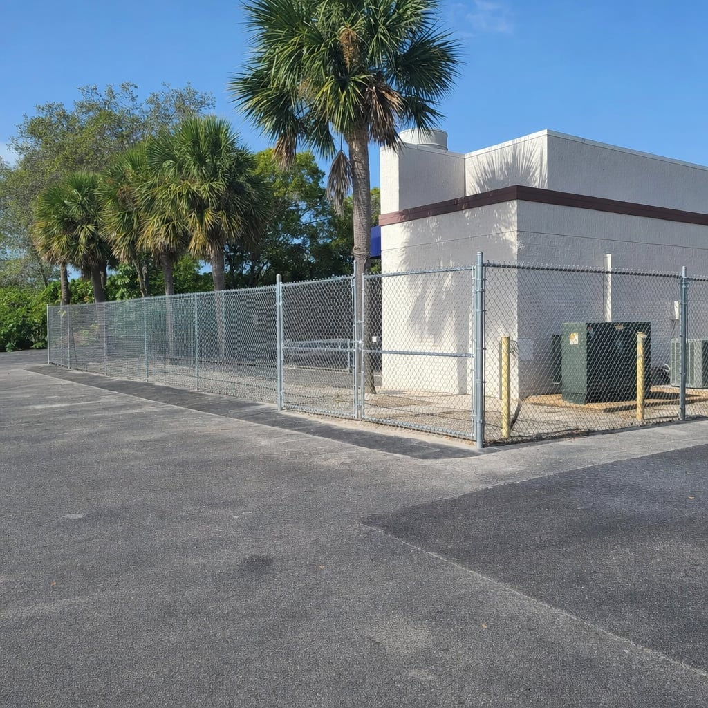 commercial chain link fence project in Mobile