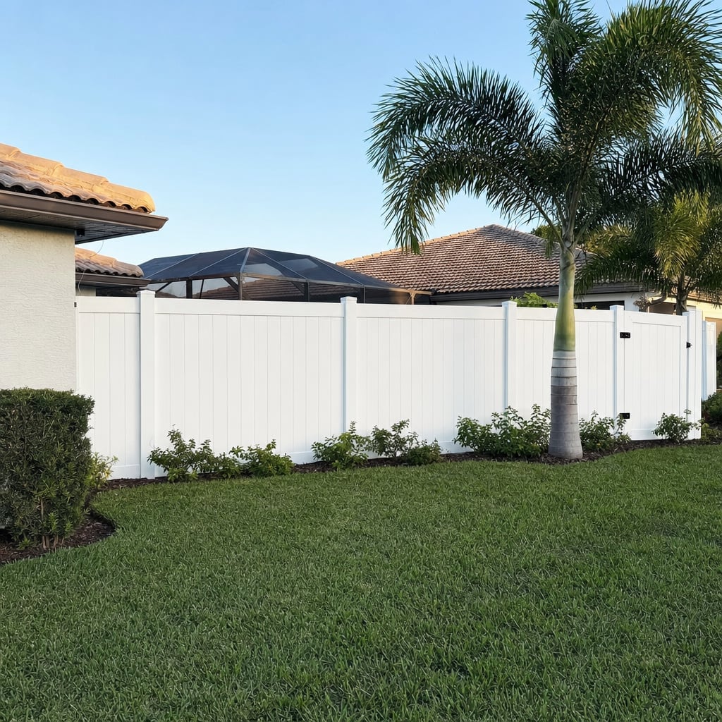 vinyl fence project in Mobile