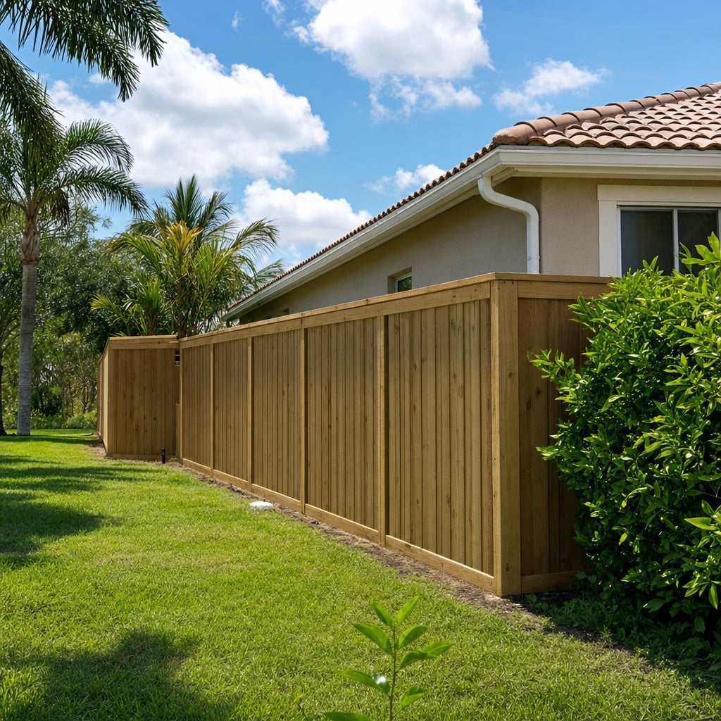 wood fence project in Mobile