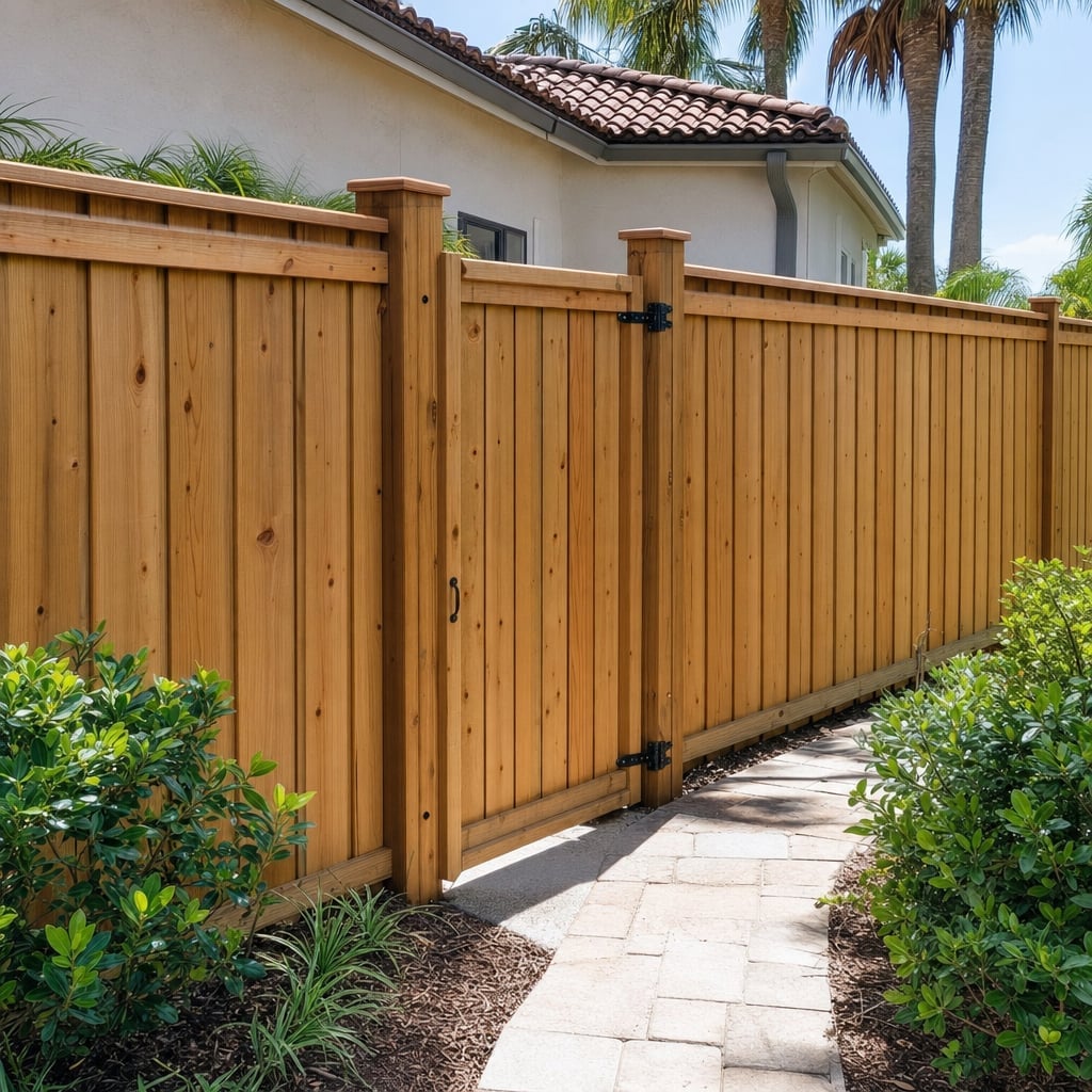 wood fence project in Mobile