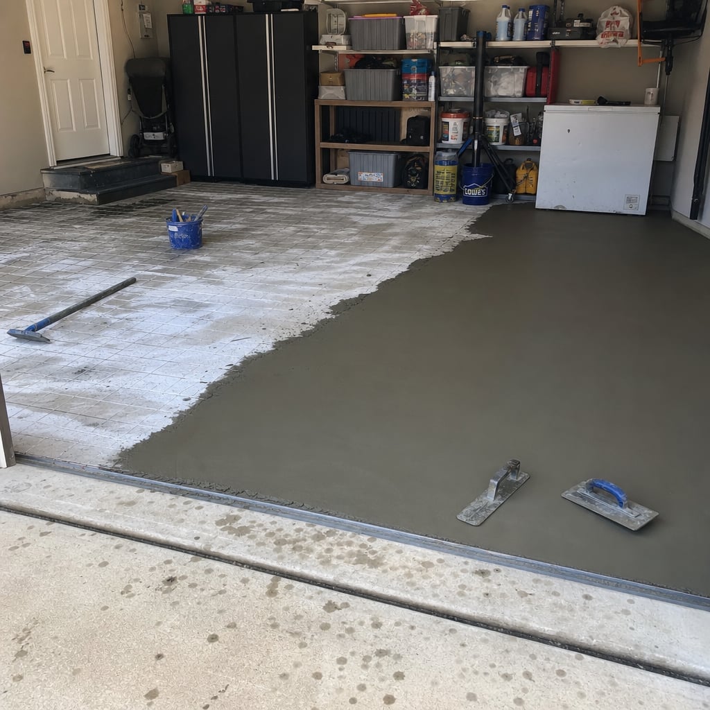 garage floor concrete project in Port St. Lucie