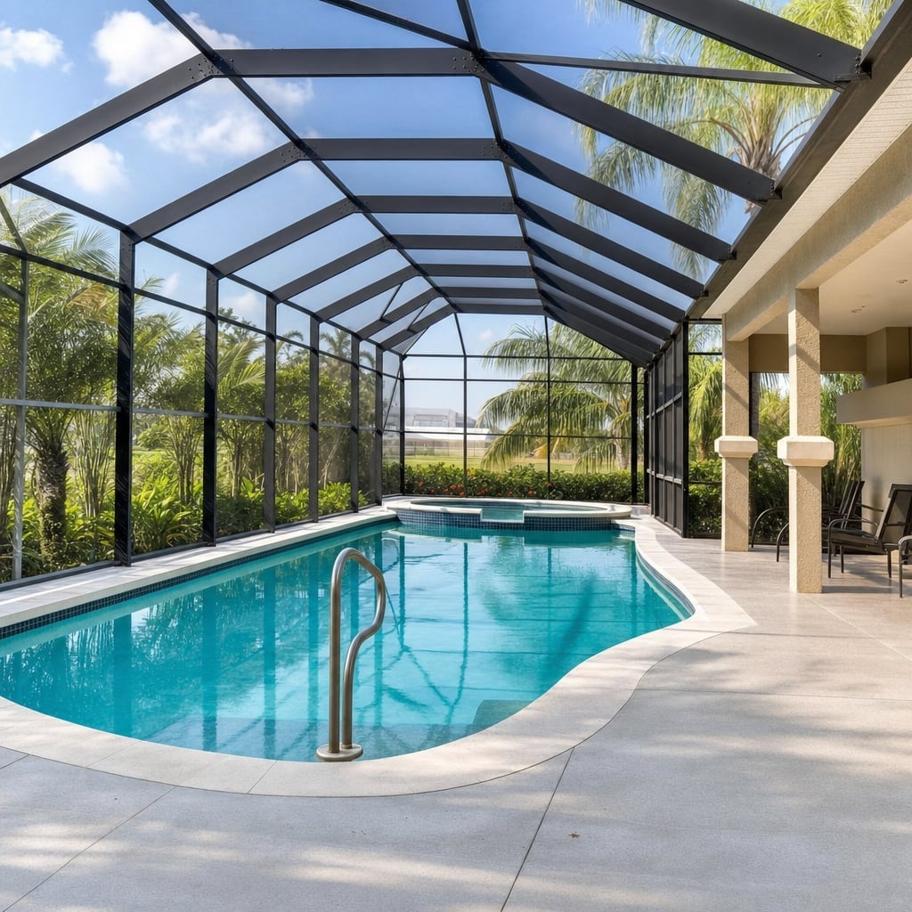 Hotel Pool Screen Enclosures Installation & Repair