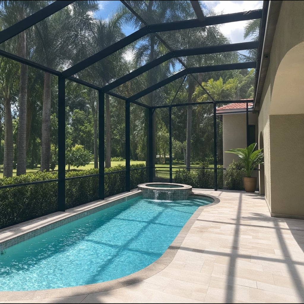 hotel pool enclosure project in Palm Coast