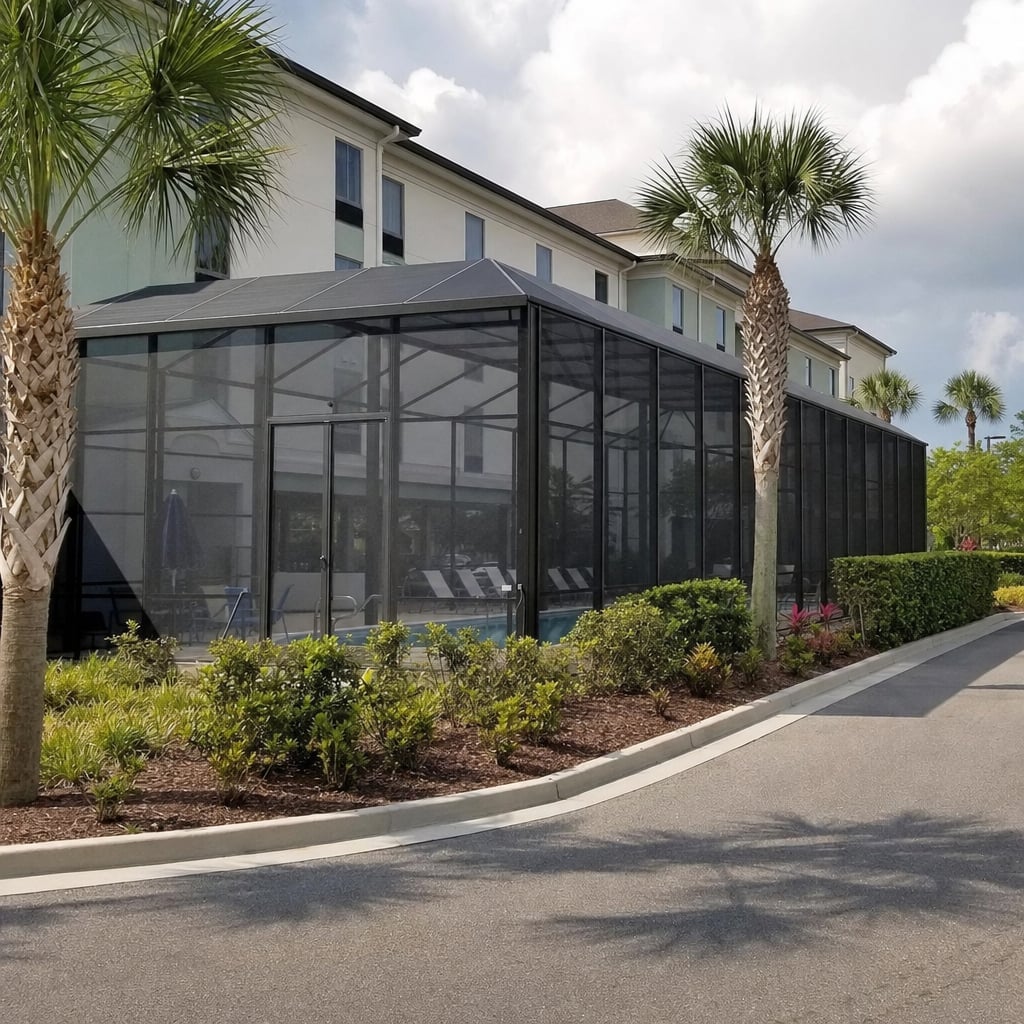 hotel pool enclosure project in Palm Coast