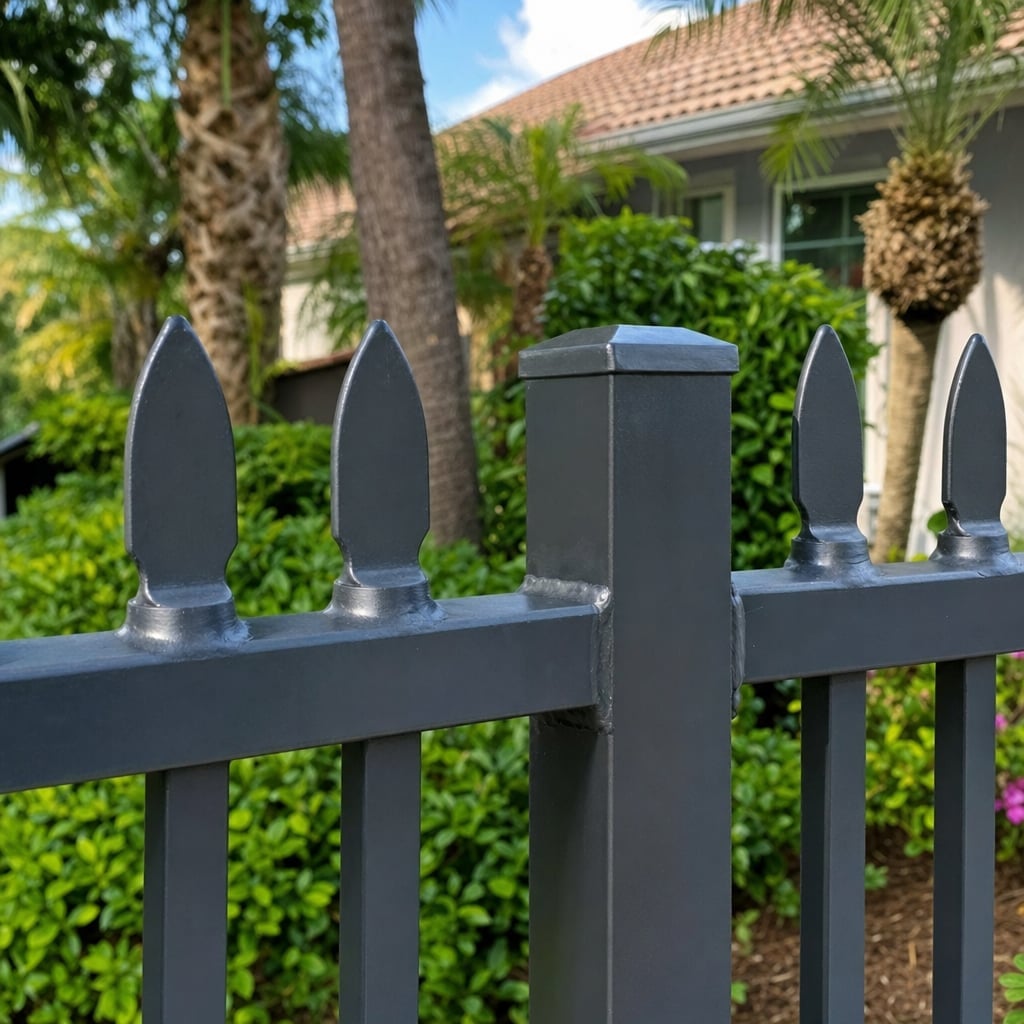 metal fence repair project in Miami