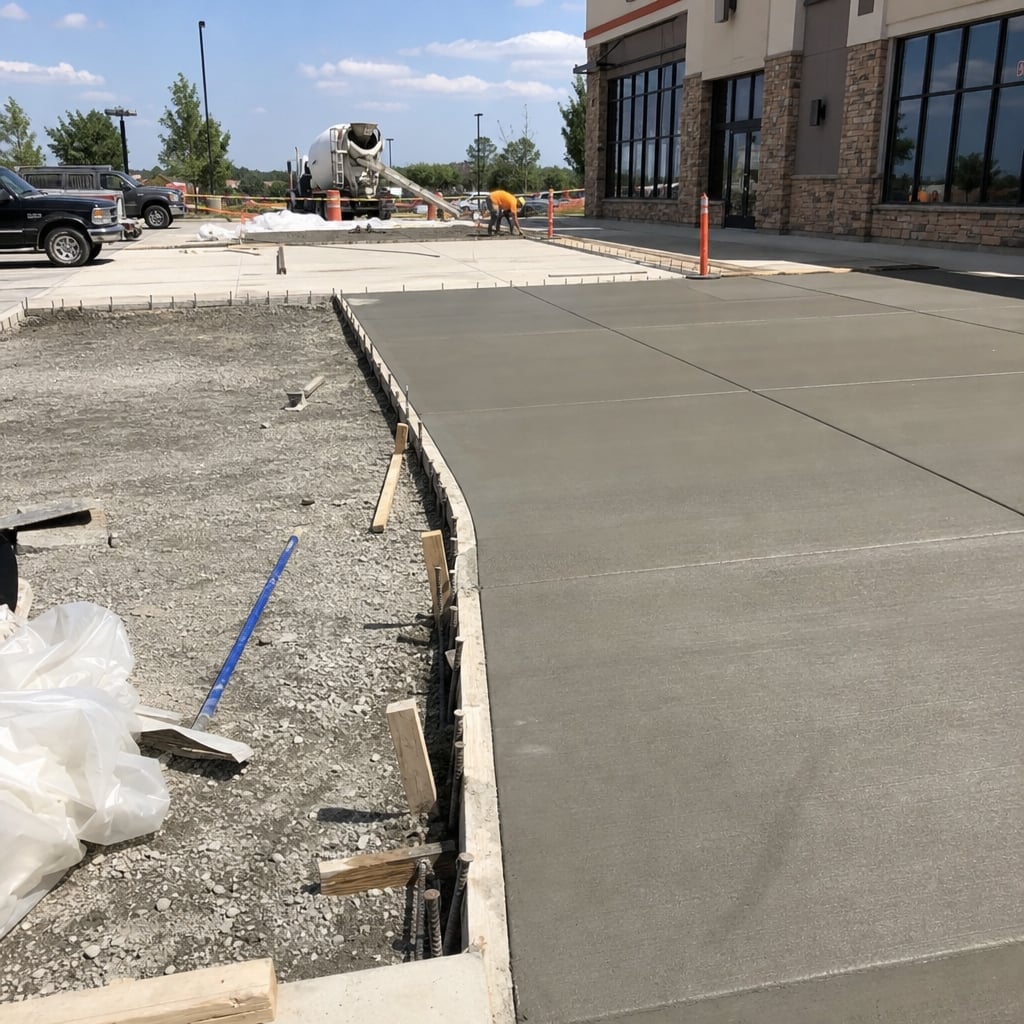 concrete parking lot project in Clermont