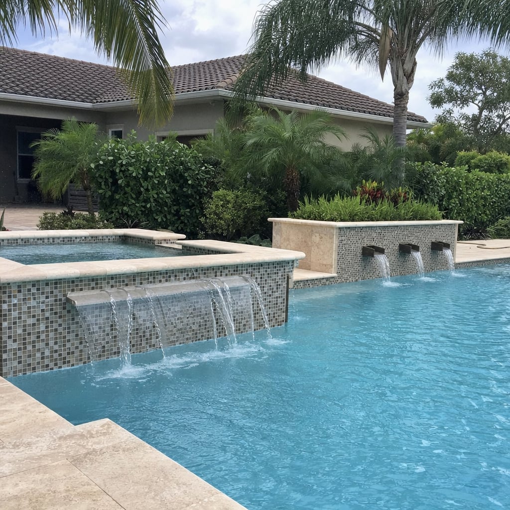 pool water features project in Ocala