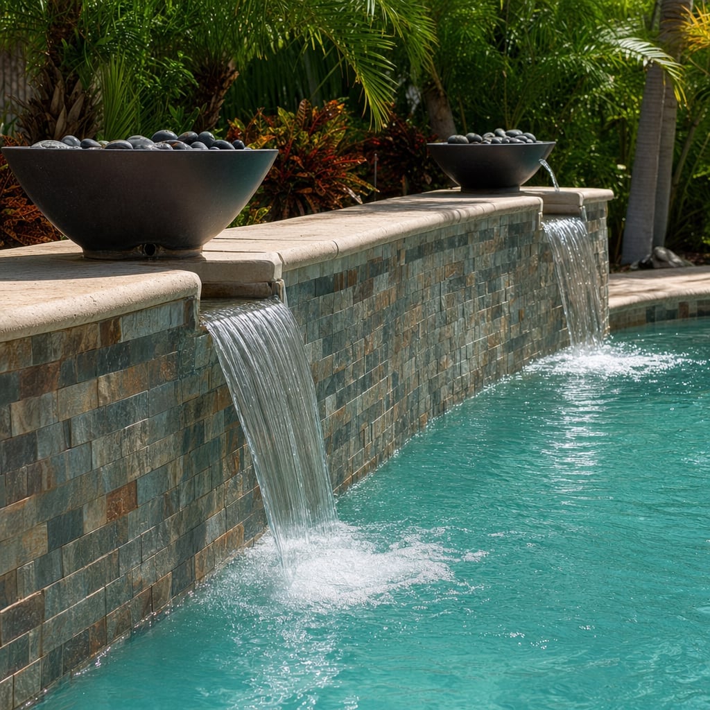 pool water features project in Ocala