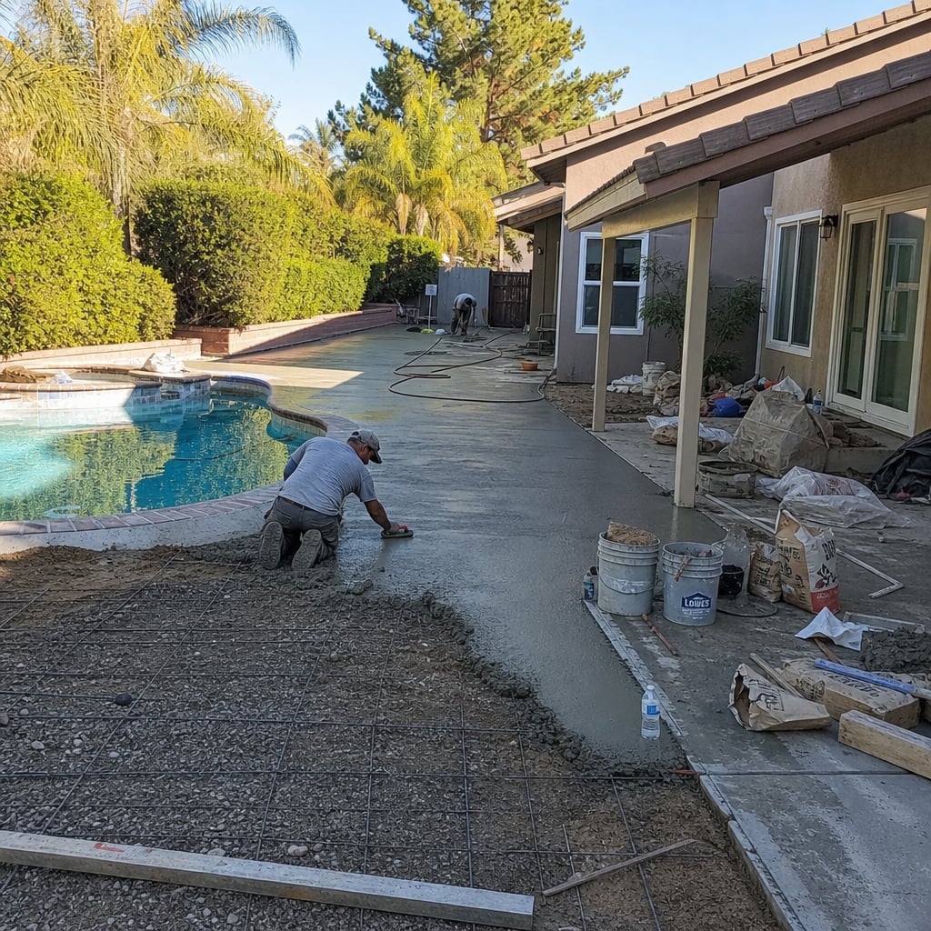 concrete pool deck project in Clermont