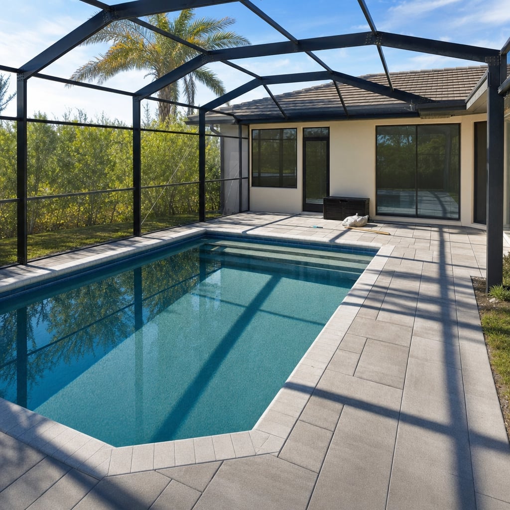 pool screen enclosure project in Palm Coast