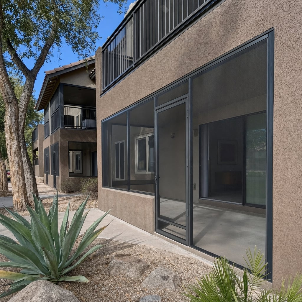 apartment lanai screens project in El Paso