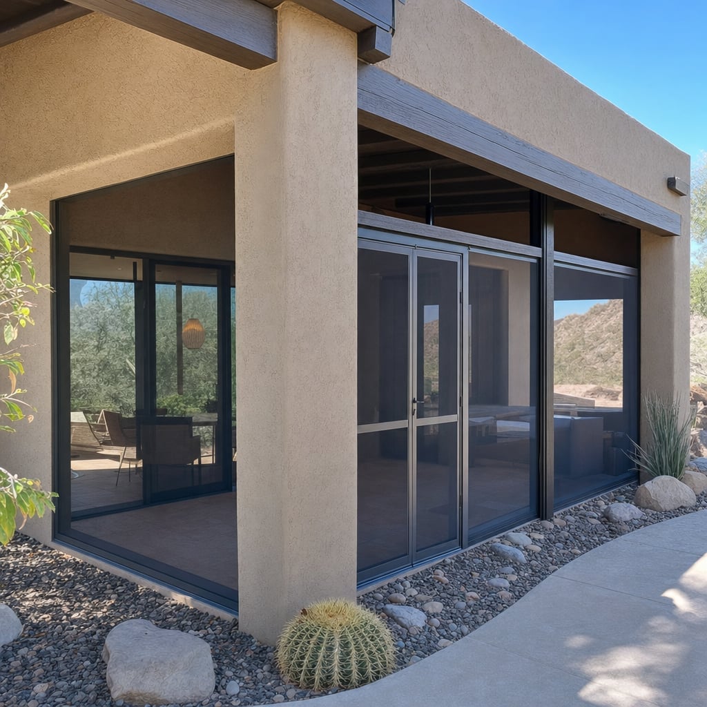 commercial screen door project in El Paso