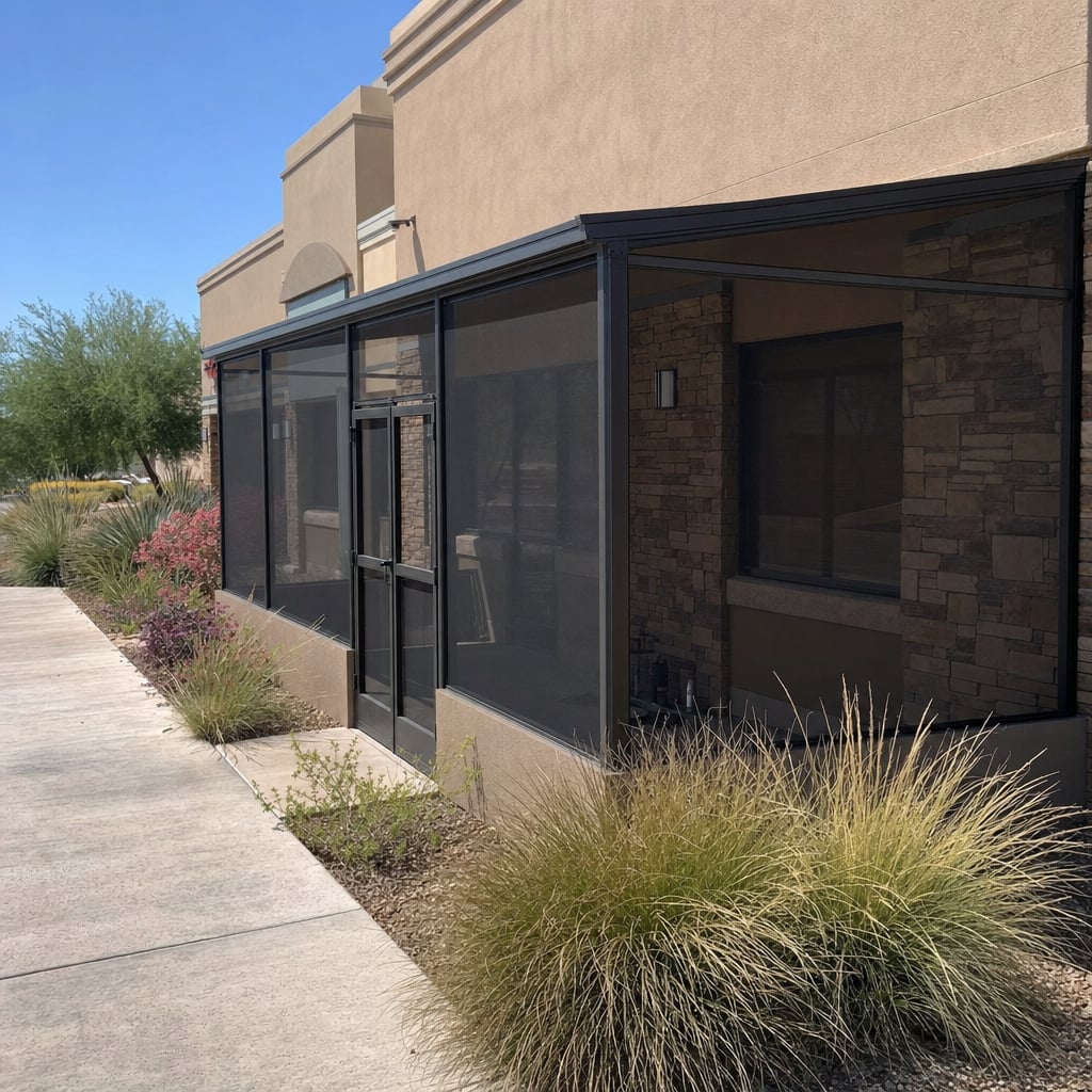 commercial screen enclosure project in Arlington