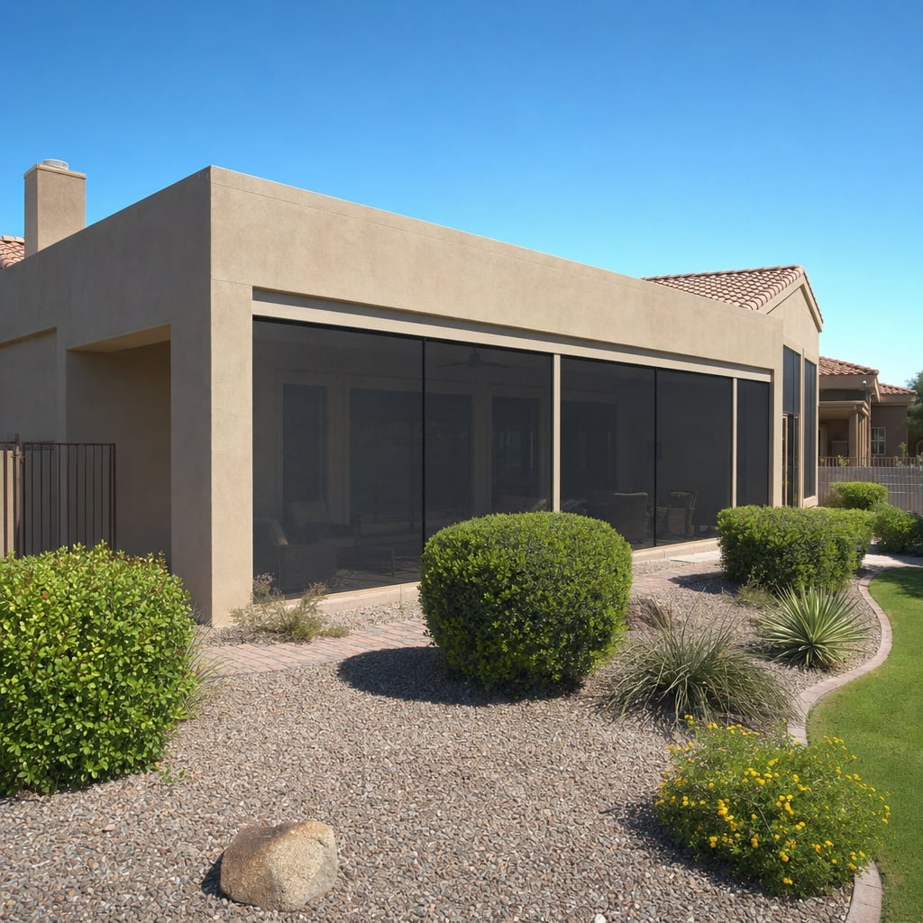 commercial screen enclosure project in El Paso