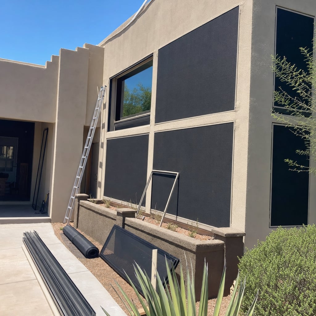 commercial solar screens project in Arlington