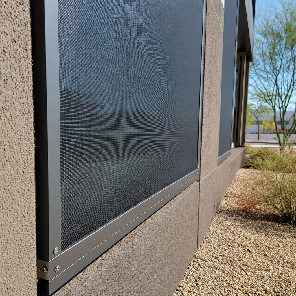 commercial solar screens project in El Paso