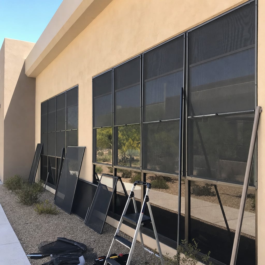 commercial window screens project in El Paso