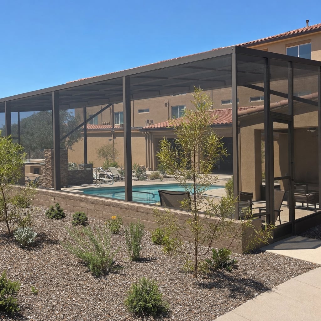 hotel pool enclosure project in Corpus Christi