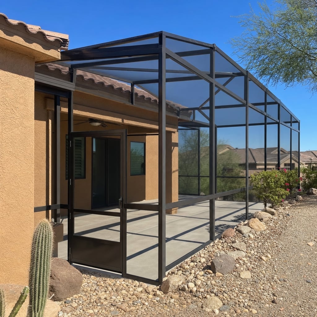 lanai screen enclosure project in El Paso