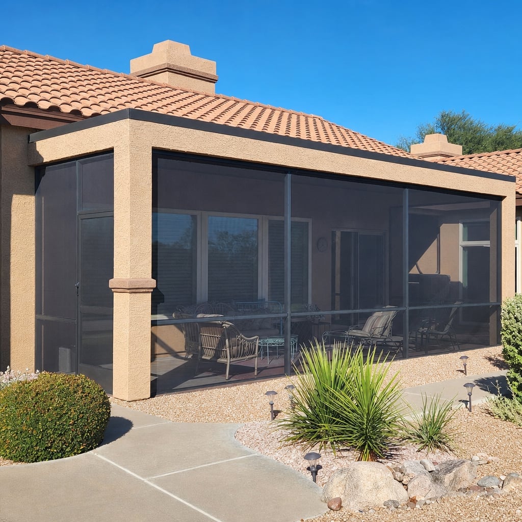 lanai screen enclosure project in El Paso