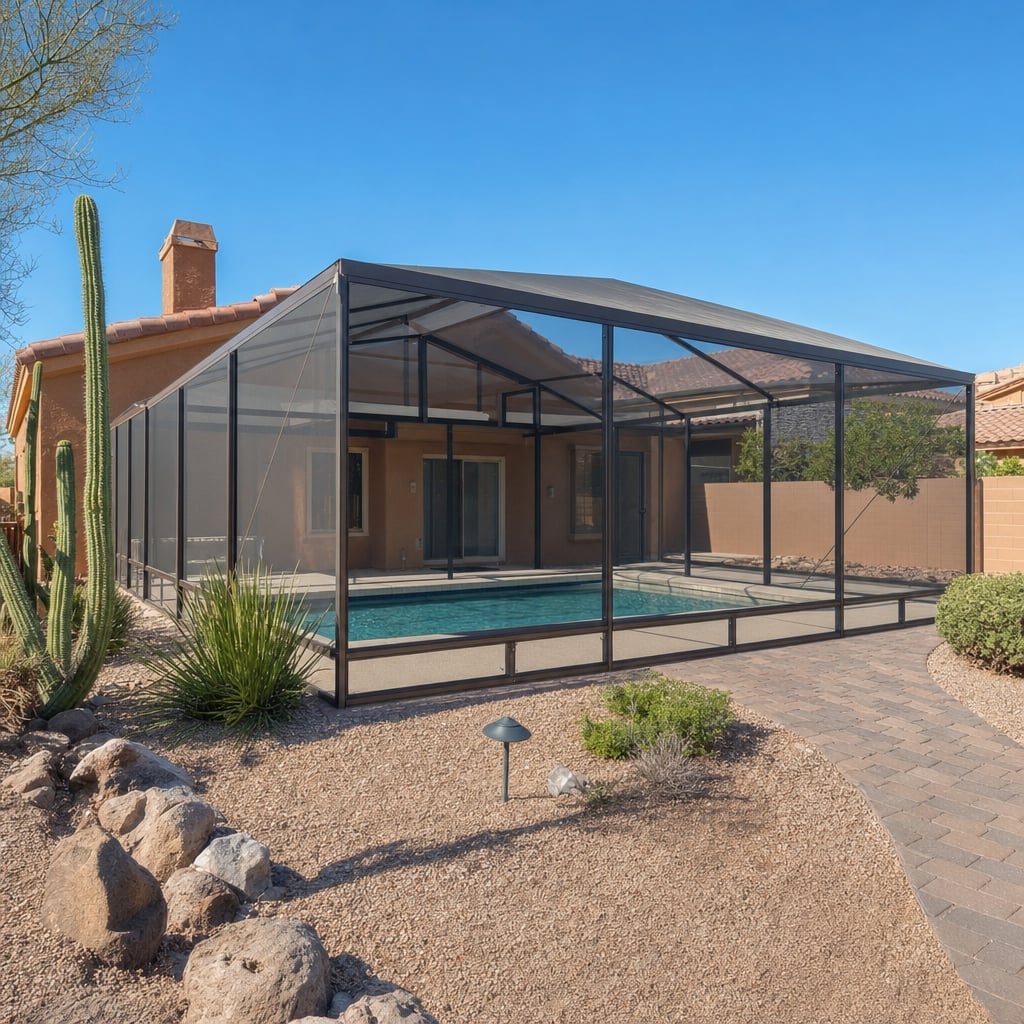 pool screen enclosure project in Arlington