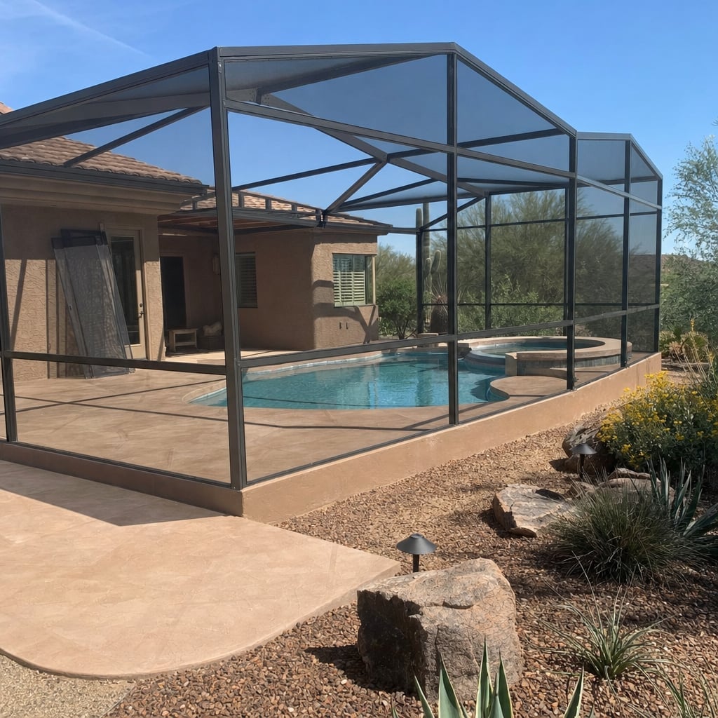 pool screen enclosure project in Corpus Christi