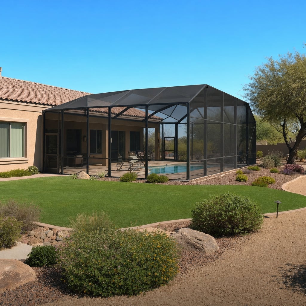 pool screen enclosure project in Corpus Christi