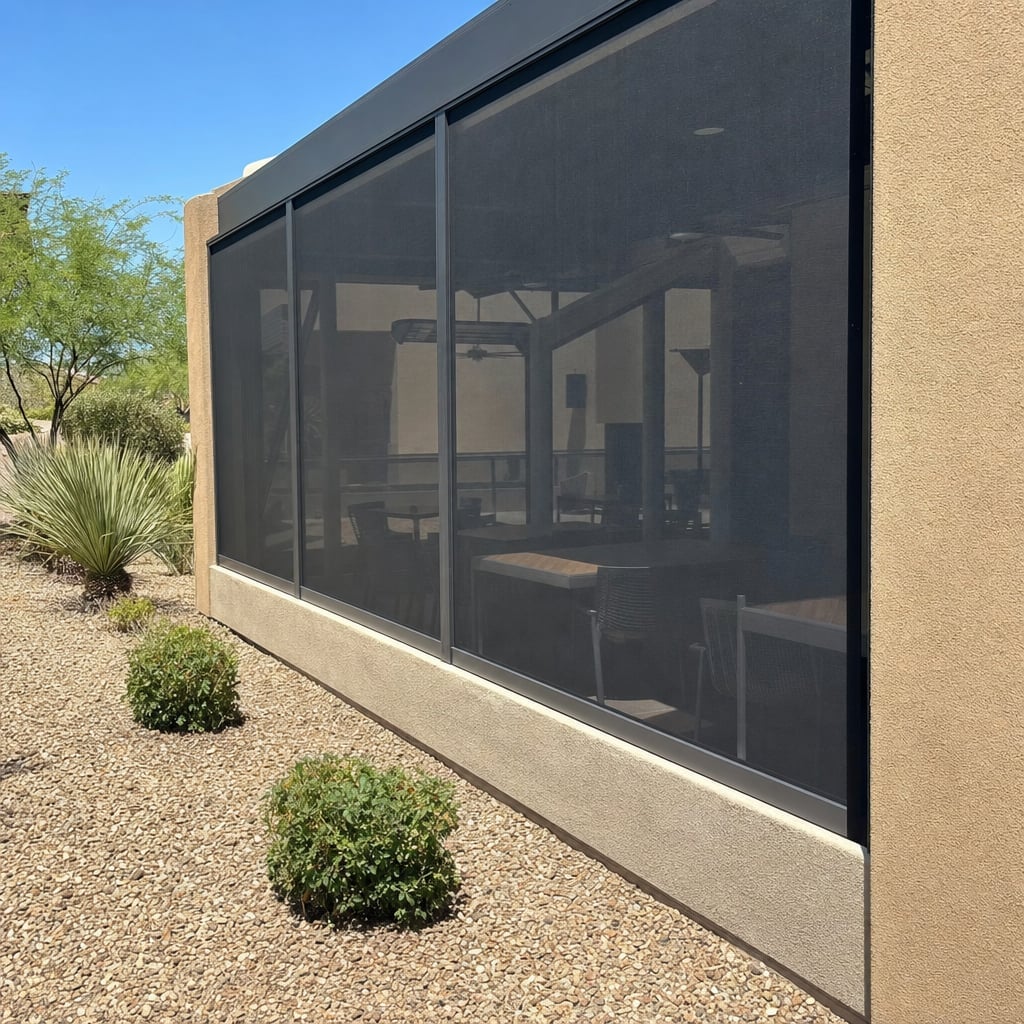 restaurant patio enclosure project in Arlington