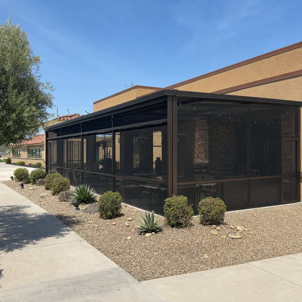 restaurant patio enclosure project in Corpus Christi