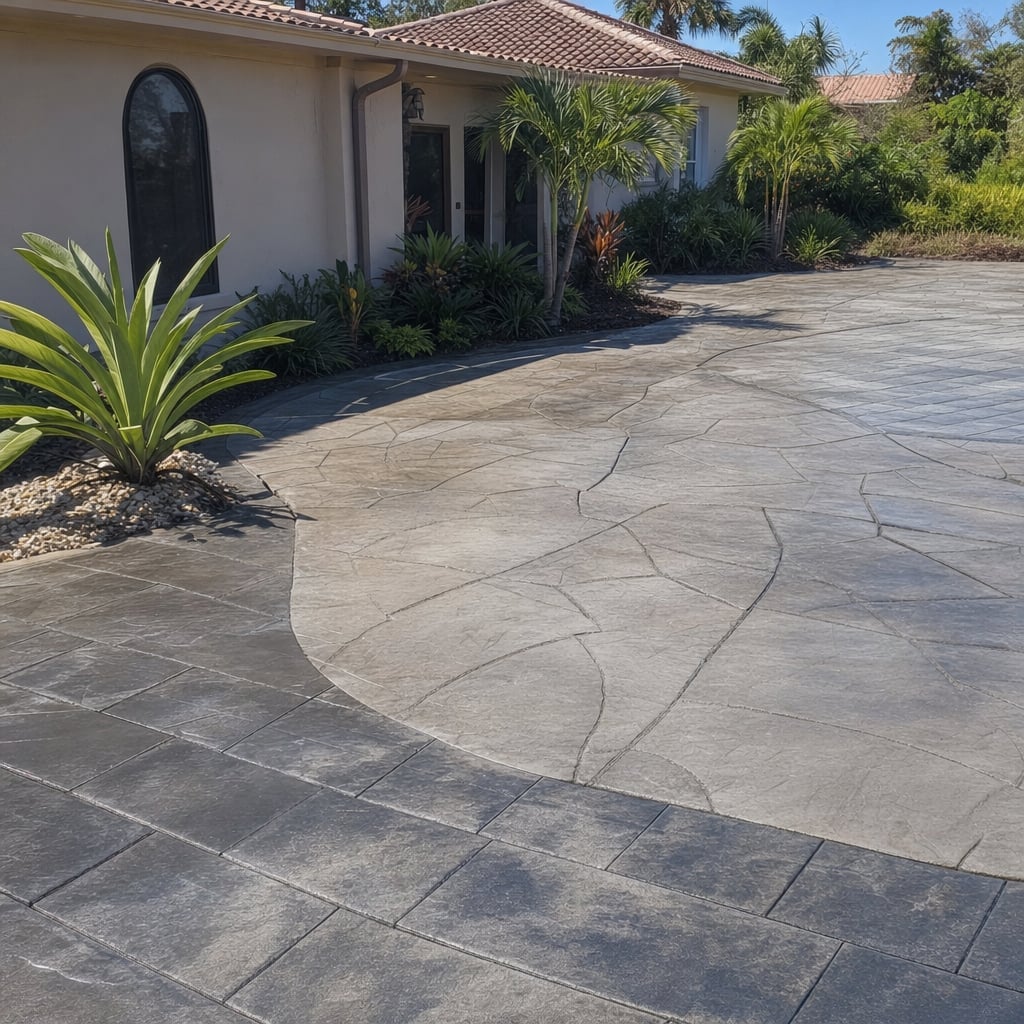stamped concrete project in Fayetteville