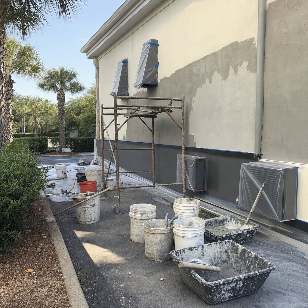 stucco waterproofing project in Sarasota