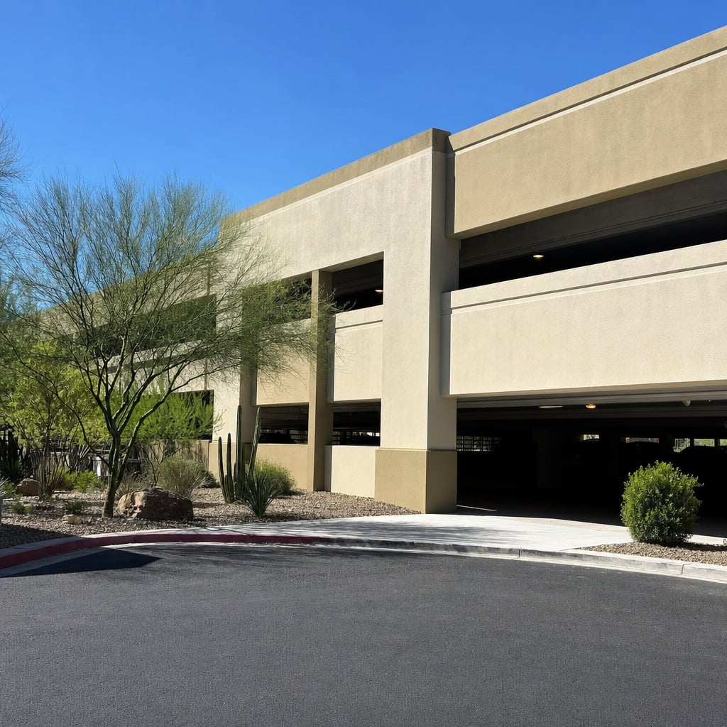 parking structure stucco project in Henderson