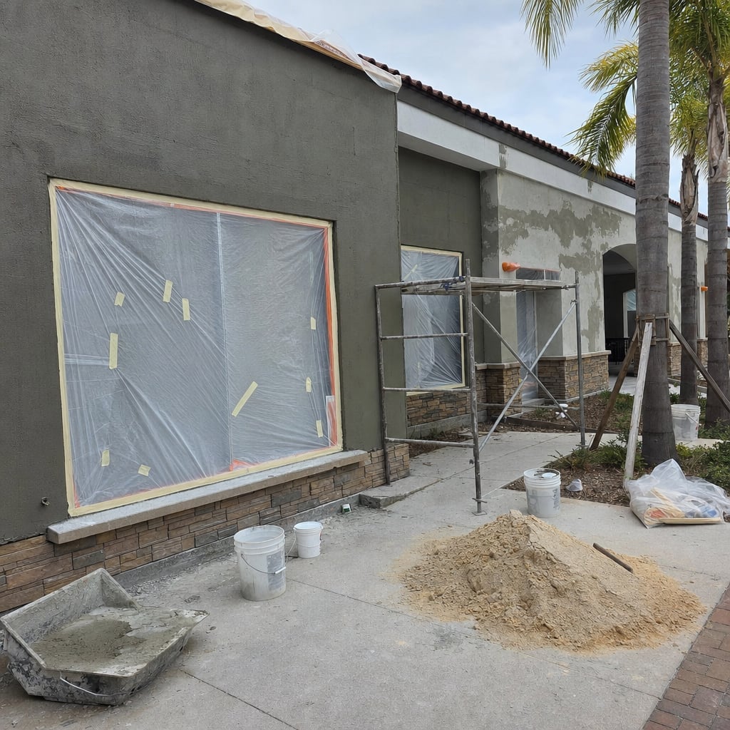 storefront stucco project in Miami
