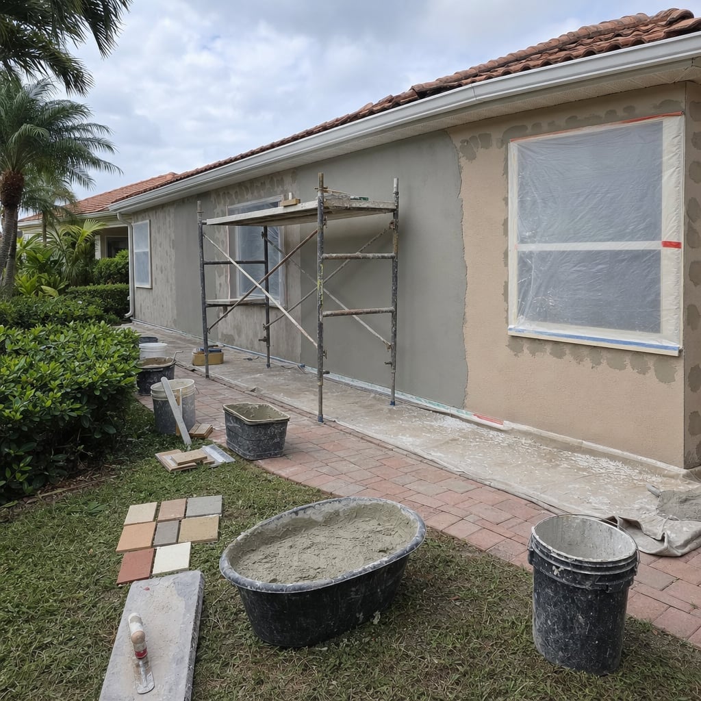 stucco color coat project in Fort Myers